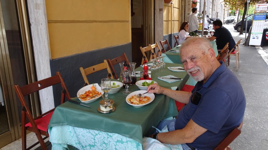 Dinner on the sidewalk