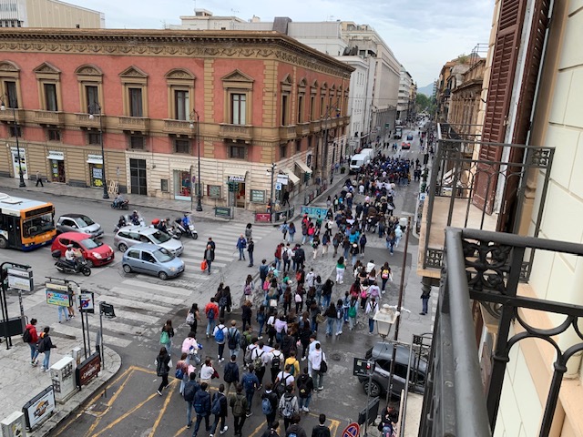 Parade below our balcony